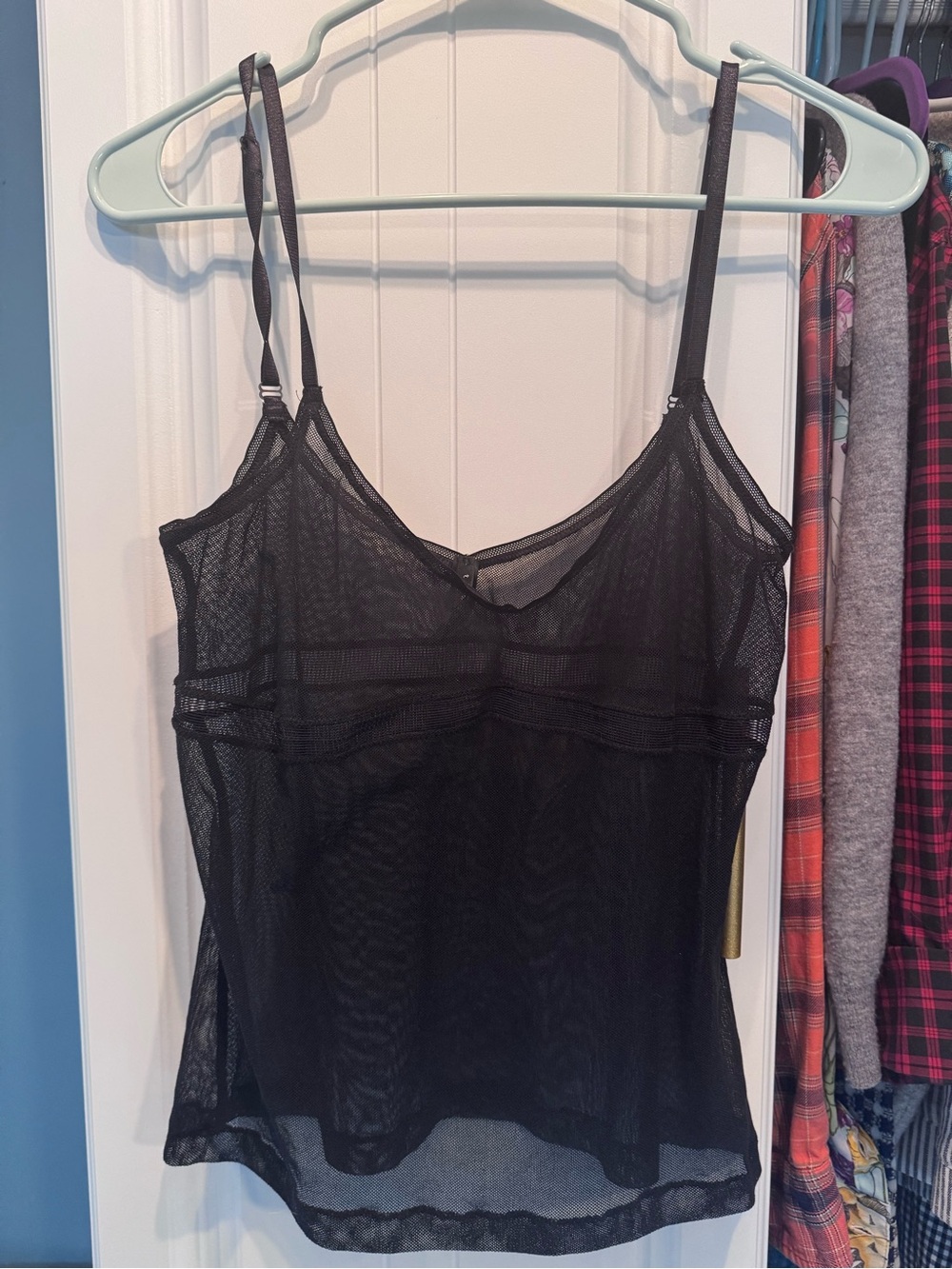 Theory Black Sheer Mesh Tank Top